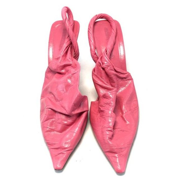 BOTTEGA VENETA Pink Twist The Patent Leather Slingback Pumps Size EU:38.5 - Picture 3 of 12